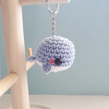 Load image into Gallery viewer, Chubby Whale Crochet Keychain