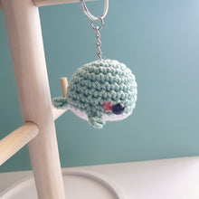 Load image into Gallery viewer, Chubby Whale Crochet Keychain