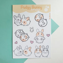 Load image into Gallery viewer, Snuggle Bunny Sticker Sheet | planner stickers | matte stickers | cute bunny stickers
