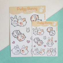Load image into Gallery viewer, Pudgy Bunny: Snuggle Bunnies Sticker Sheet