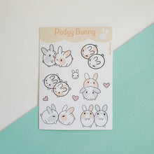 Load image into Gallery viewer, Pudgy Bunny: Snuggle Bunnies Sticker Sheet