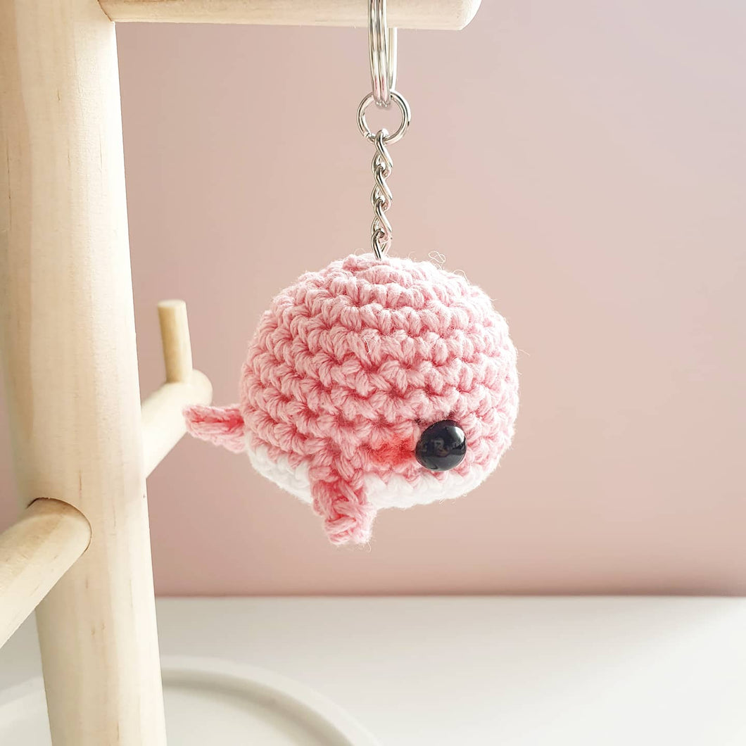 Chubby Whale Crochet Keychain