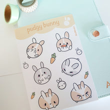 Load image into Gallery viewer, Cute bunny sticker sheet matte decal planner stickers bujo bunnies
