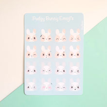 Load image into Gallery viewer, Pudgy Bunny Emoji Sticker Sheet
