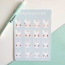 Load image into Gallery viewer, Pudgy Bunny Emoji Sticker Sheet
