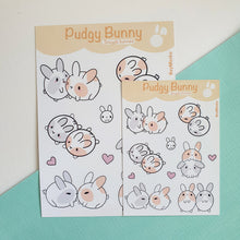 Load image into Gallery viewer, Pudgy Bunny: Snuggle Bunnies Sticker Sheet
