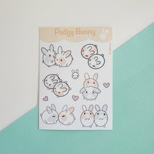 Load image into Gallery viewer, Pudgy Bunny: Snuggle Bunnies Sticker Sheet
