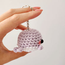 Load image into Gallery viewer, Chubby Whale Crochet Keychain
